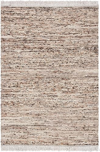 Miniatura 10 de SAFAVIEH Natura Collection - Alfombra de área de 8 x 10 pies, marrón y marfil, lana hecha a mano, ideal para zonas de alto tráfico en sala de estar,