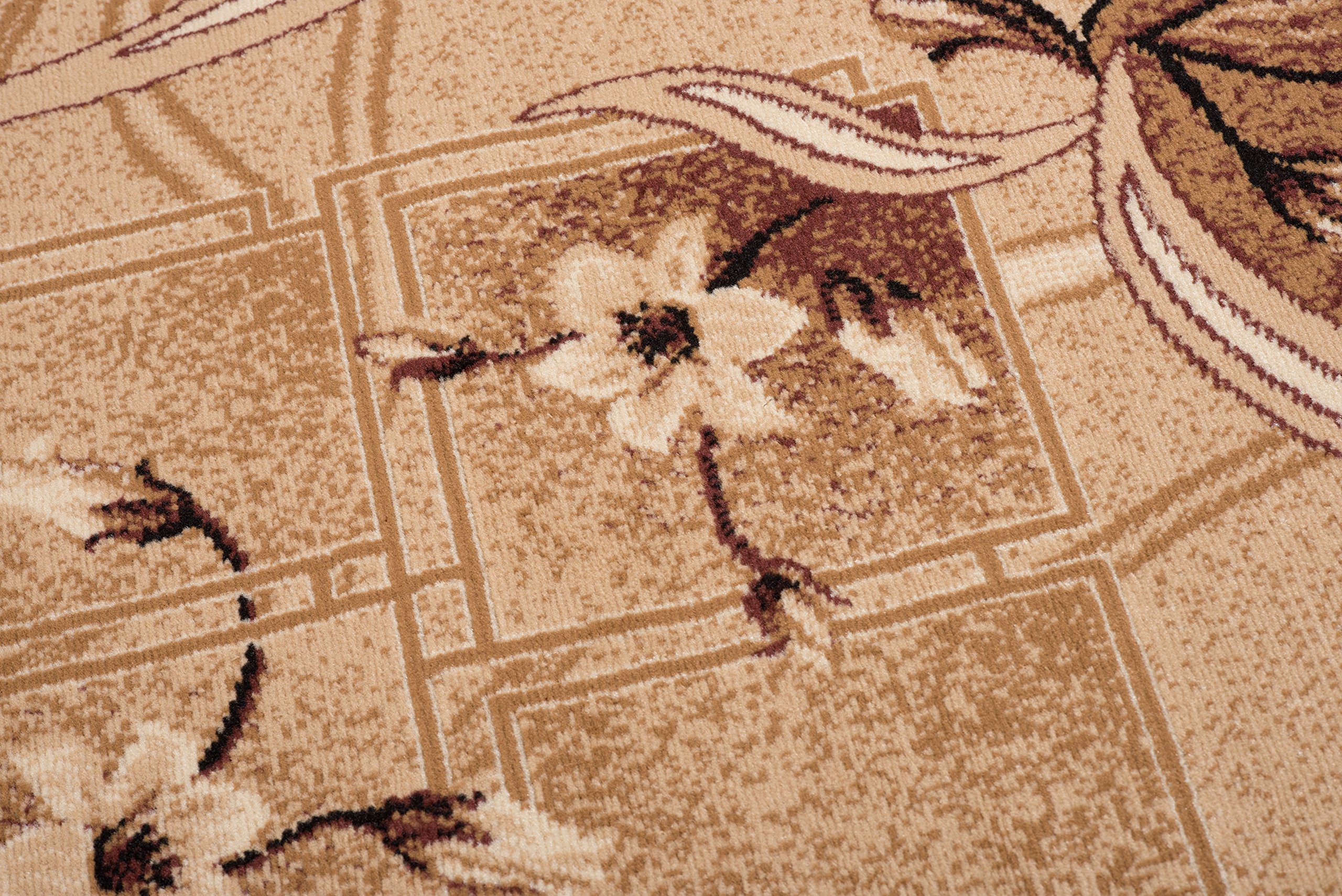 Carpeto Rugs Tappeto Salotto Classico Floreale Pelo Corto - Tappeti Salotto Grandi Dimensioni - Tappeti Camera da Letto - Tappeti Moderni Soggiorno - Beige - 120 x 170 cm