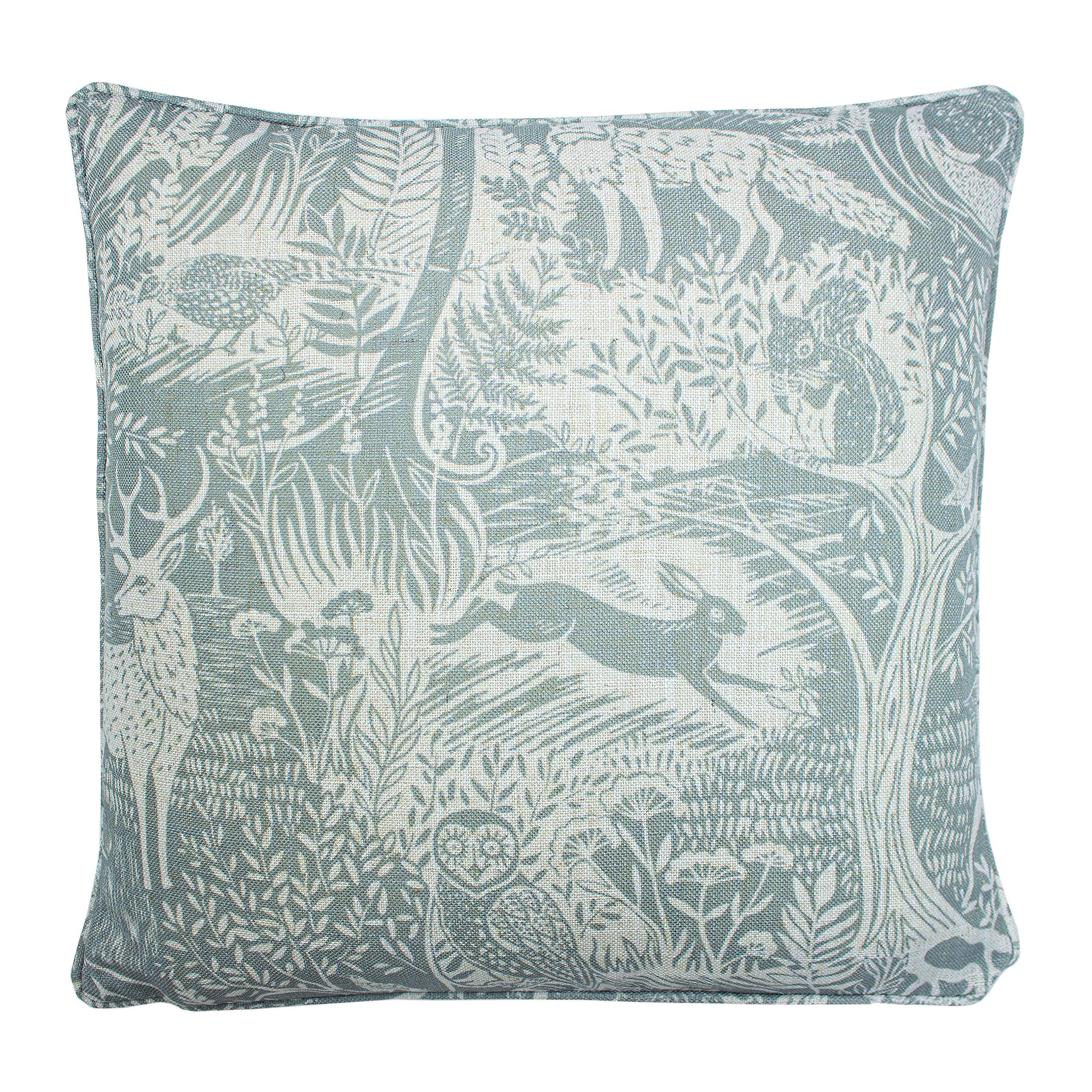 furn. Woodland Scandi Feather Filled Cushion, Duck Egg, 43 x 43cm