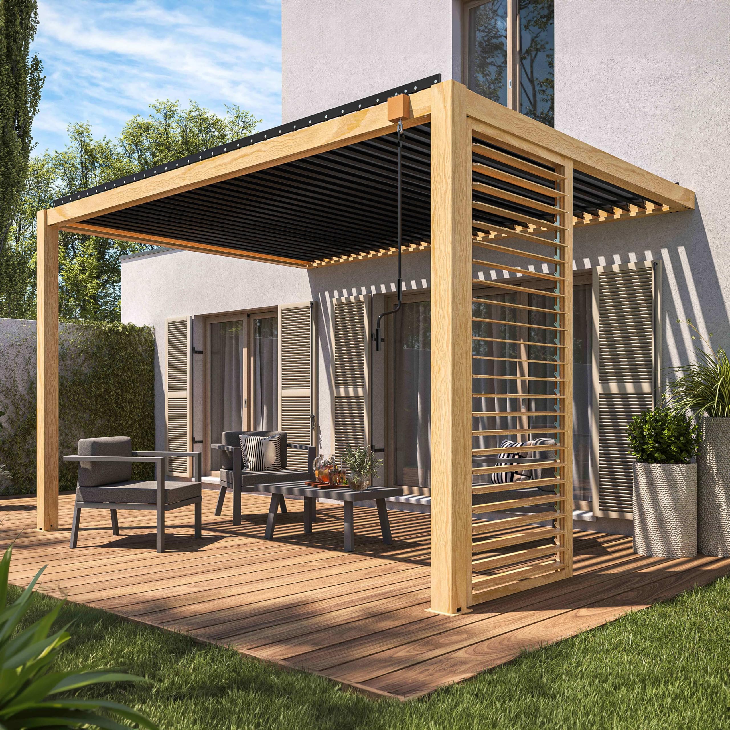 Claustra bois pour pergola bioclimatique corato et sapri (2,39 x 1 m)