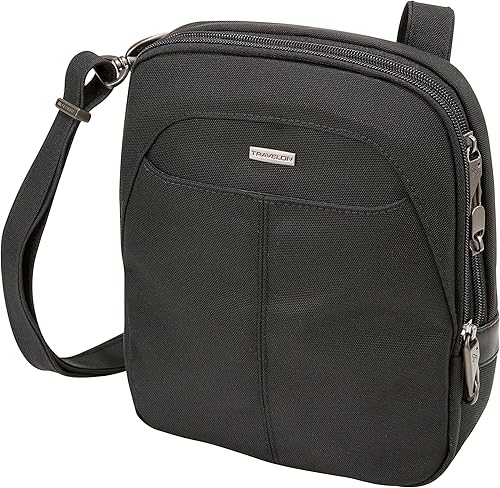 Travelon Bolsa delgada de transporte oculta antirrobo Negro Bolsa delgada de transporte oculta antirrobo