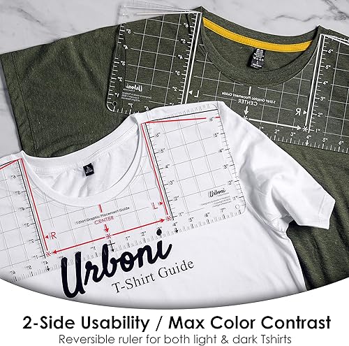 Miniatura 6 de Guía de regla de camisetas para alineación de vinilo y diseños centrales, colocación de herramientas de alineación de reglas de camisetas para