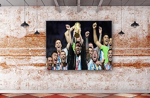 Miniatura 6 de SpiritualHands Lionel Messi - Póster en lienzo de Messi Argentina, póster de fútbol de Leo Messi para dormitorio de niños, 8 x 12 pulgadas, listo