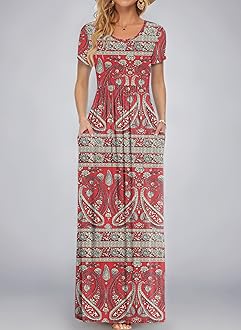 Maxi Dress for Women - Summer Casual Long Dresses for Ladies with Pockets