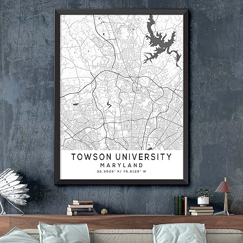 Miniatura 2 de Mapa de la Universidad de Towson, Maryland, Light 2 (18x24)