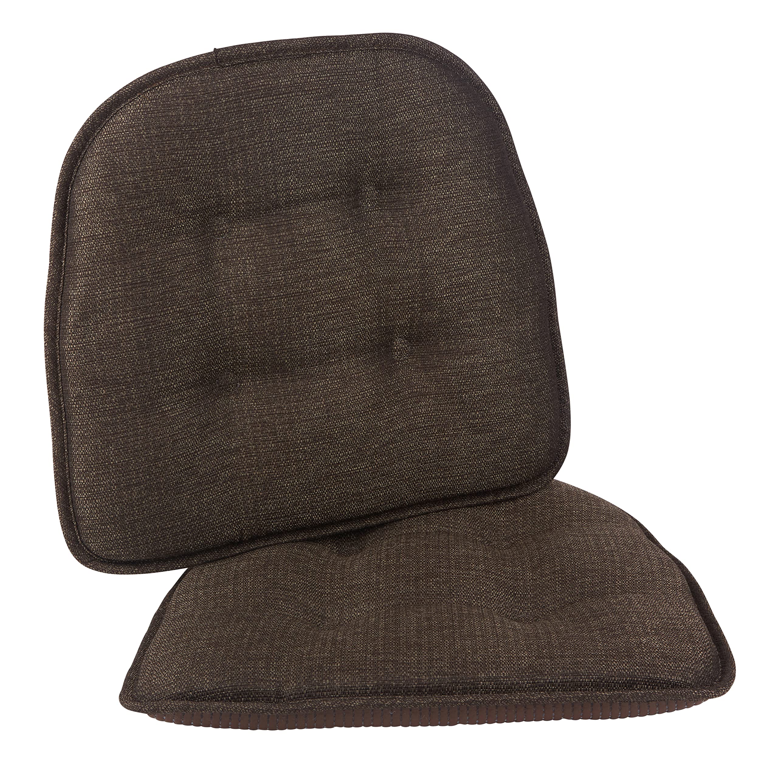 Klear Vu Omega Non-Slip Universal Chair Cushions for Dining Room, Kitchen and Office Use, U-Shaped Skid-Proof Seat Pad, 15x16 Inches, 2 Pack, 05 Chestnut