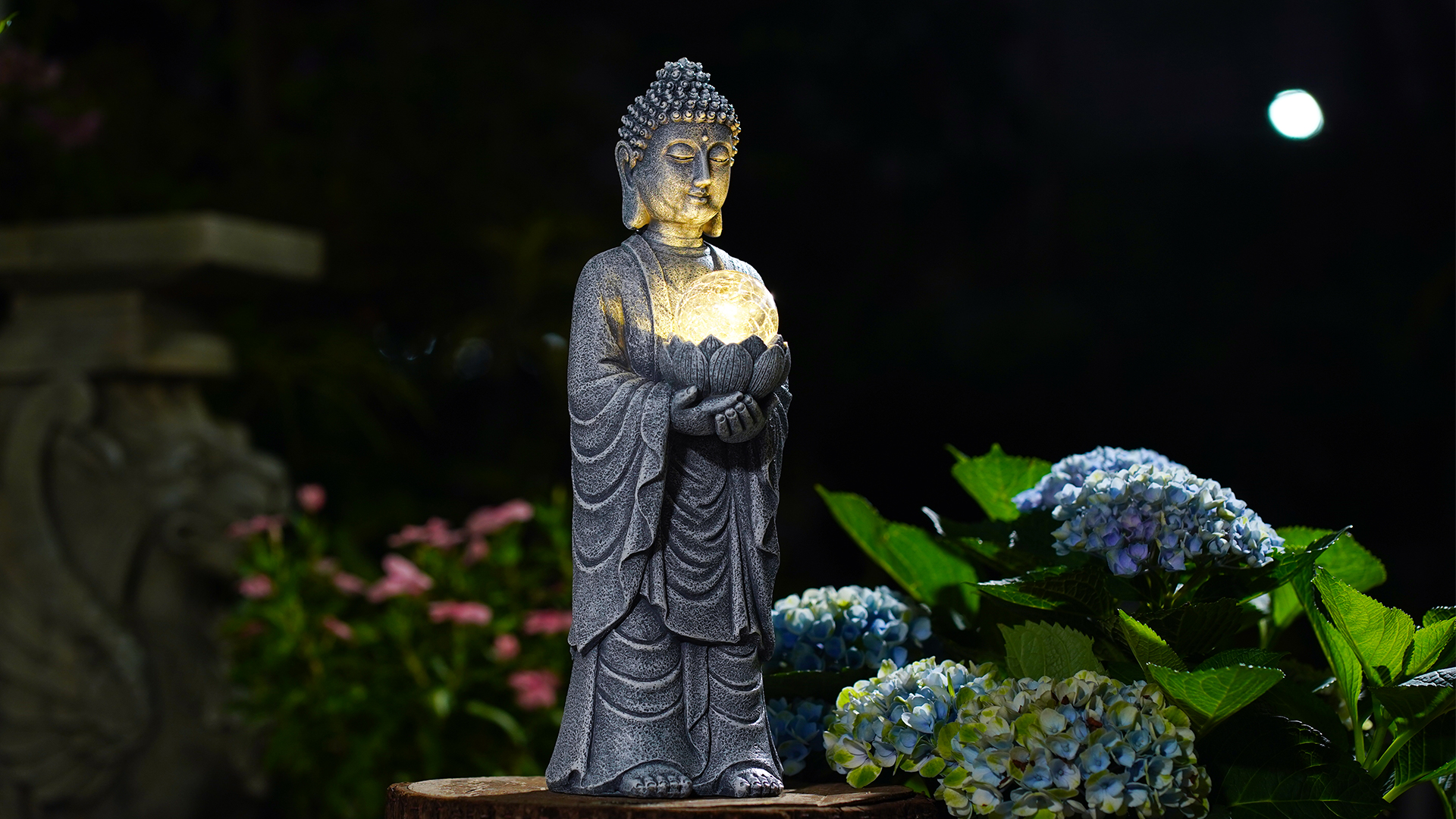 Amazon.com : Tiejiajiang Solar Buddha Statue Outdoor – 14 Inch