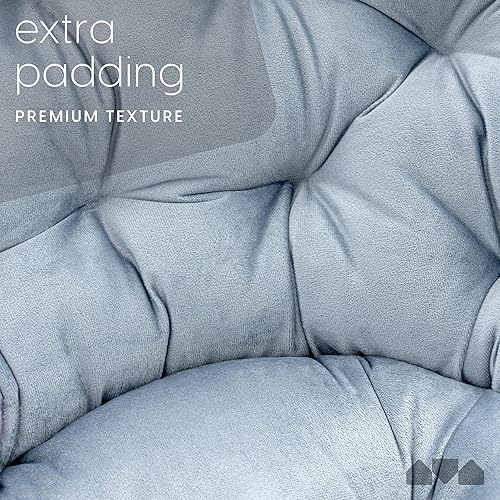 Miniatura 158 de Milliard - Silla acogedora con diseño de platillo, de pelo sintético, para dormitorio, tamaño extragrande (color blanco) Beige,Negro -,Negro +