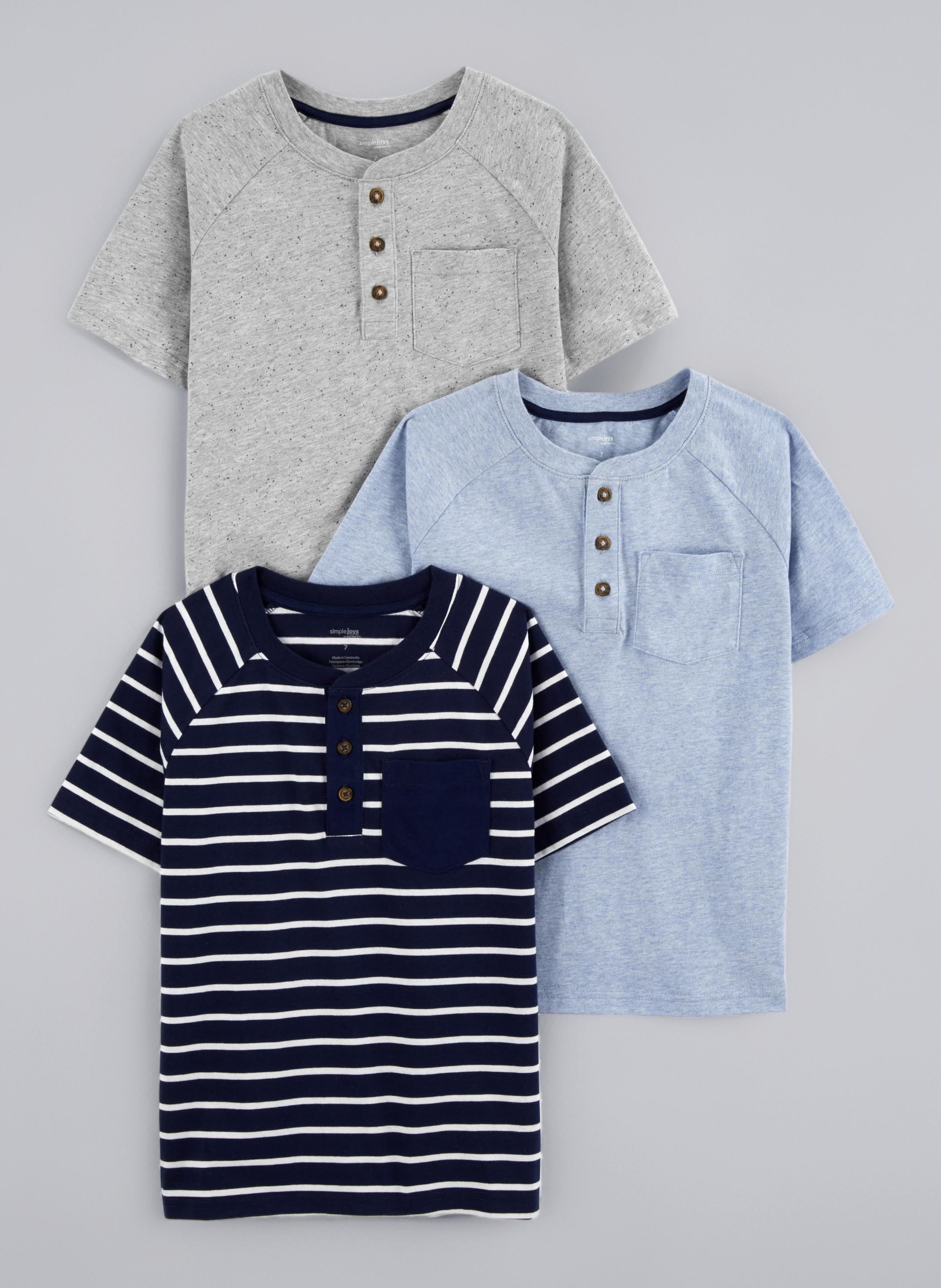 Simple Joys by Carter's Baby Boys 3-Pack Short-Sleeve Tee Shirts T-Shirt (Pack of 3)