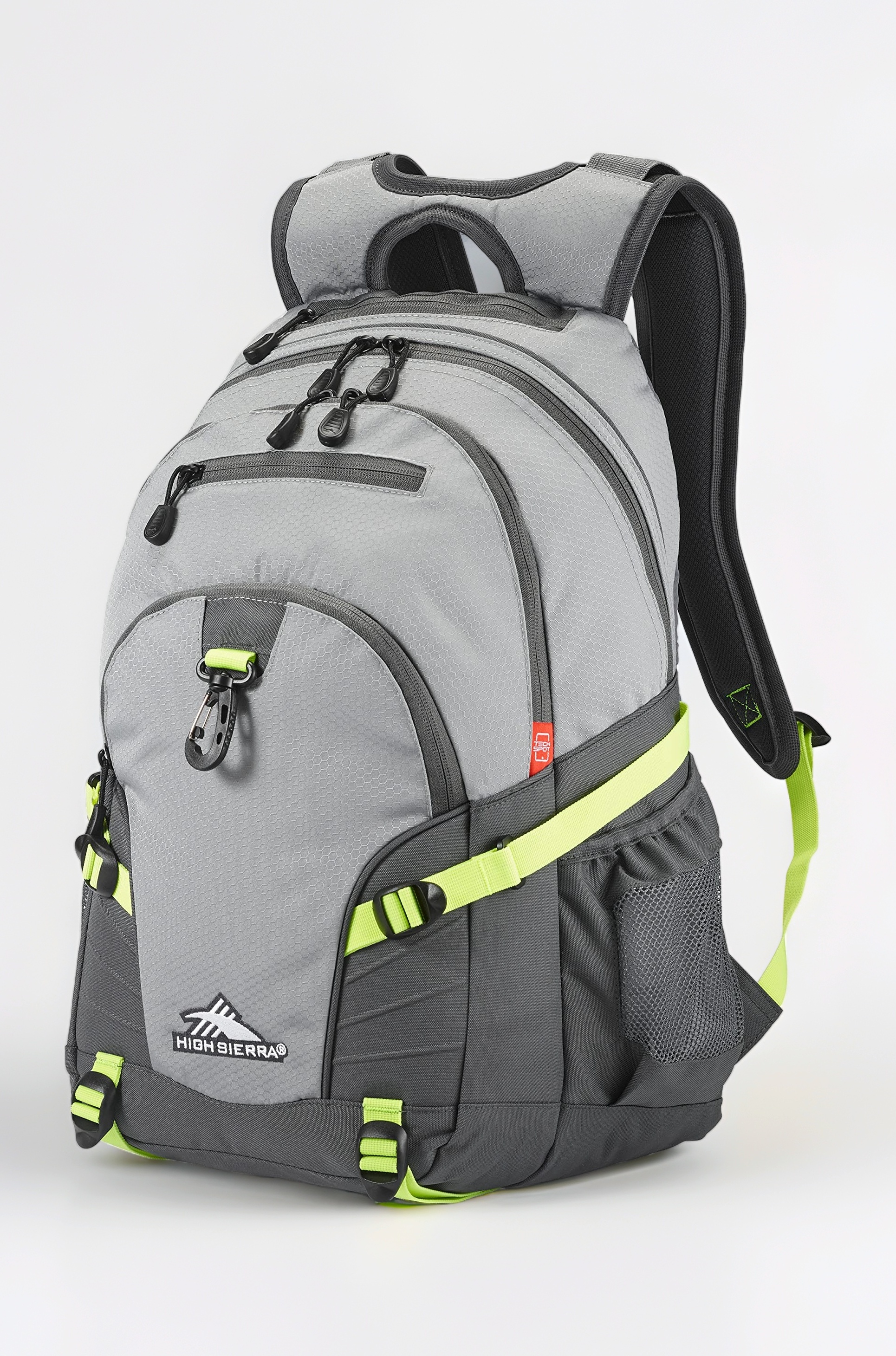 High Sierra Loop Backpack, Steel Grey/Mercury/Neon Green, One Size, Loop Daypack