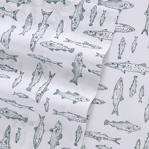 Miniatura 3 de Eddie Bauer - Juego de sábanas de percal de algodón, elegantes y frescas, decoración del hogar, artículos esenciales para el dormitorio (verde,