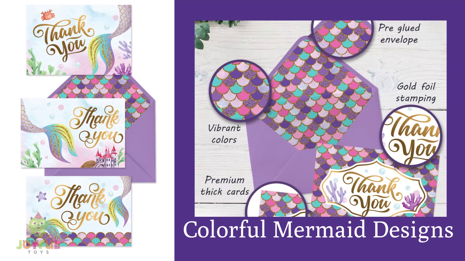 Amazon.com : Joyful Toys Mermaid Thank You Cards – 24 Pack Gold Foil Beach Thank You Note Cards – Mermaid Party Supplies for Birthday, Bridal Shower, Baby Shower – 4 Designs w/Printed Envelops : Office Products amazon-com-joyful-toys-mermaid-thank-you-cards-24-pack-gold-foil-beach-thank-you-note-cards-mermaid-party-supplies-for-birthday-bridal-shower-baby-shower-4-designs-w-printed-envelops-office-products