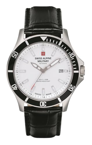 Swiss Alpine Military 7022.1 Reloj analógico de cuarzo para hombre, piel
