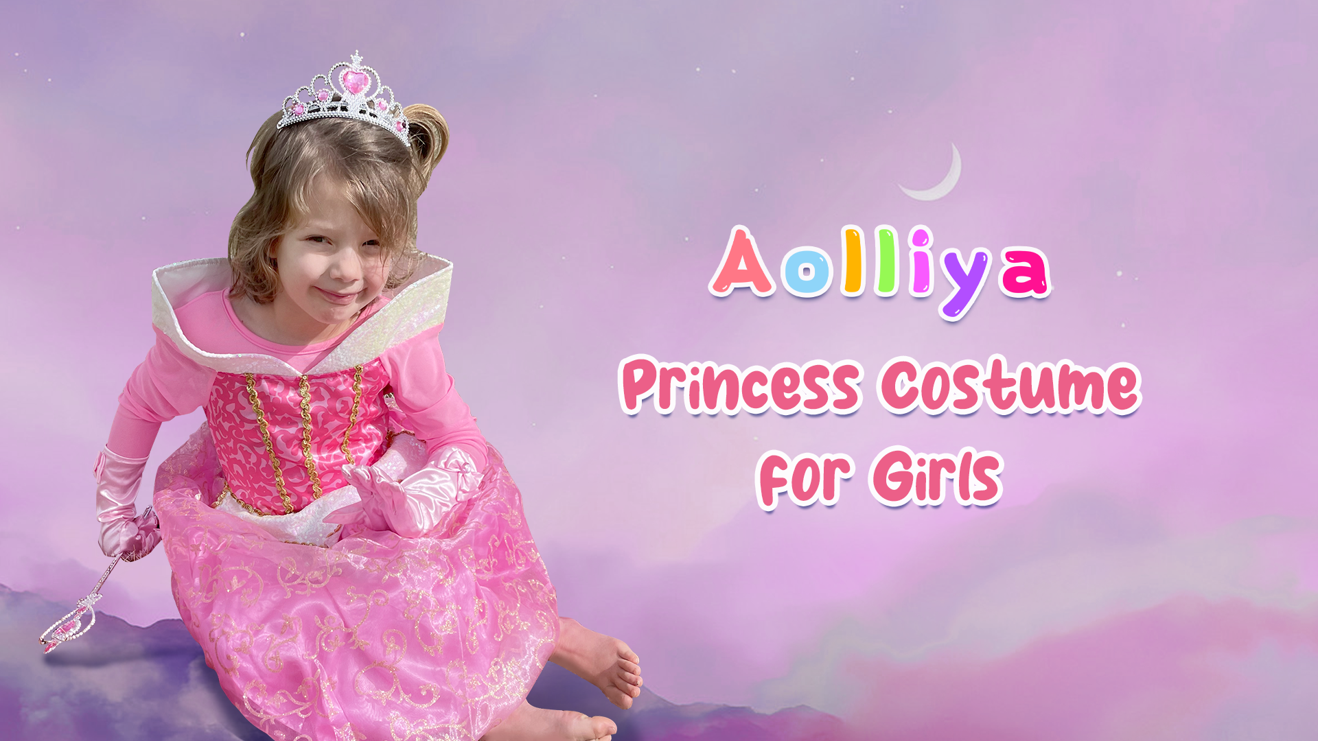 Vestido de Princesa Rosa para Niñas miniatura 7