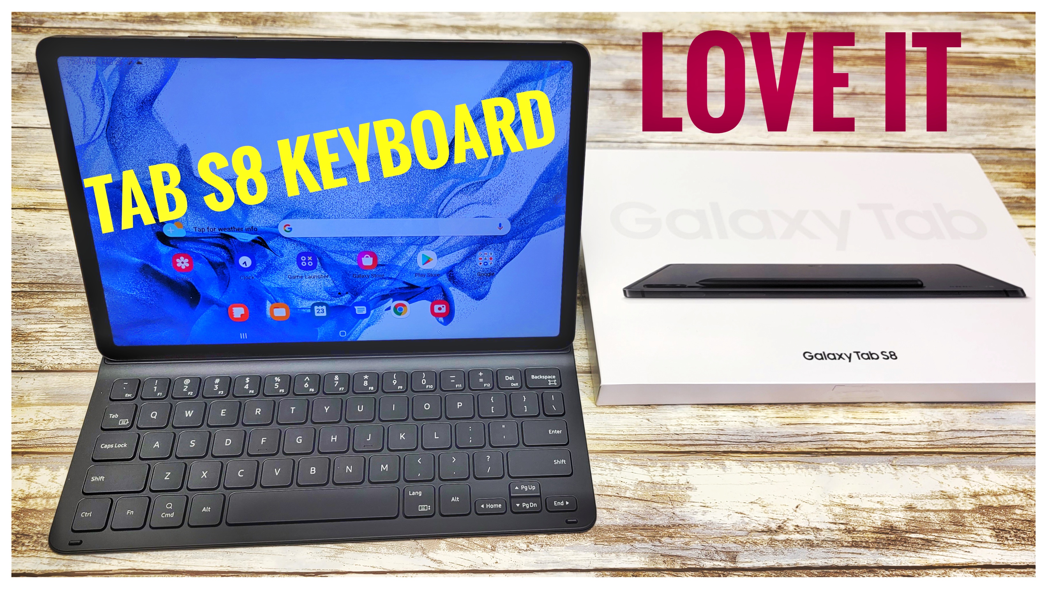 Watch I LOVE Samsung Galaxy Tab S8 Keyboard Case FITS GREAT on