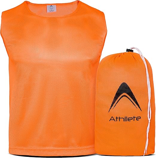 12 pcs Duramesh Pinnies/Scrimmage Vest - Kids Youth and Adult Pinnies, Numbered Penny Jerseys for Soccer