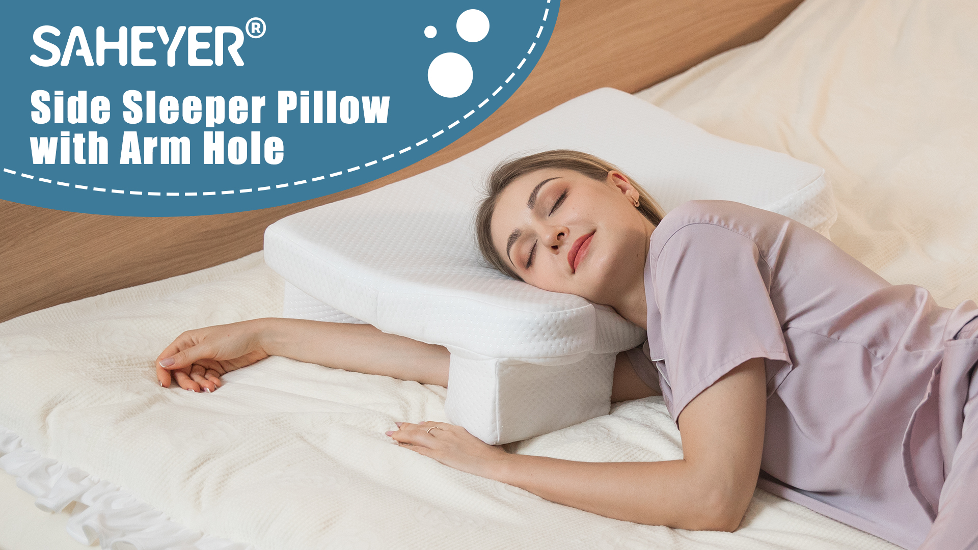 Saheyer Side Pillows SAHEYER Side Sleeper Pillow With Arm Holes