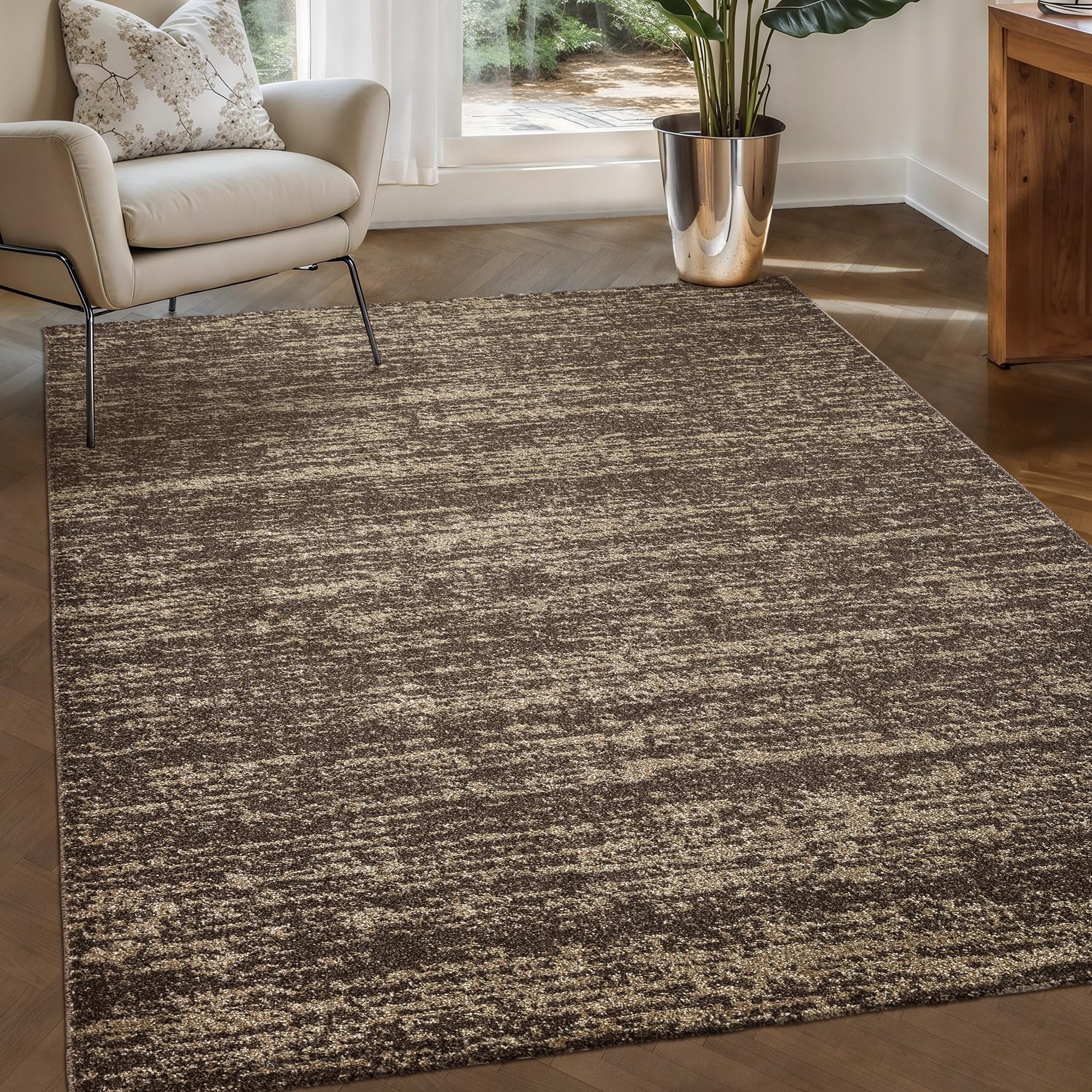 SANAT Oslo Teppich für das Wohnzimmer - Teppich mit modernem Design, Geeignet für Wohnzimmer, Flur, Esszimmer, Schlafzimmer, Küche und Kinderzimmer - Braun, Größe: 160 x 230 cm