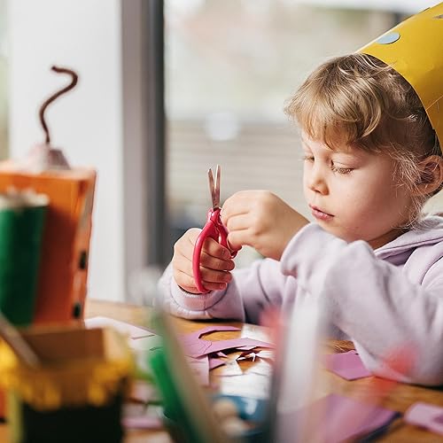 Miniatura 4 de Fiskars Tijeras de punta roma para niños, color rosa (5 pulgadas)