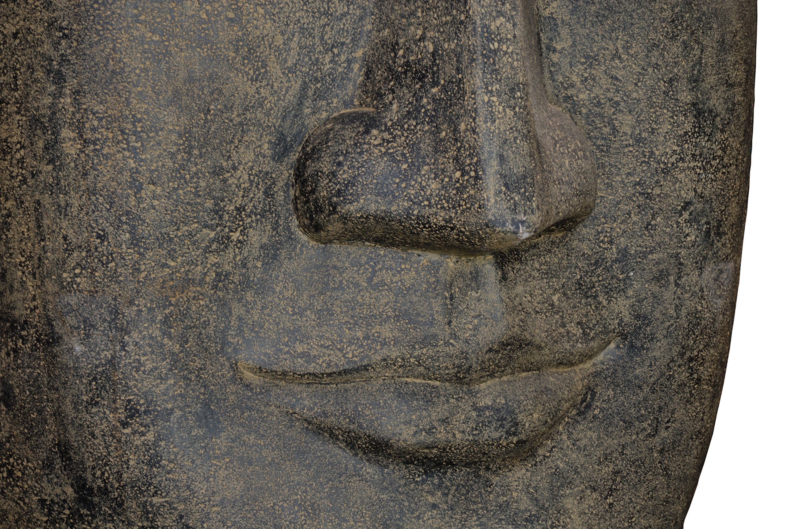 korb.outlet XXL wodospad Khmer głowa/Angkor Watt fontanna Budda figura ogrodowa/kamienna figurka lawy wodospad, na zewnątrz, odporna na mróz (190 cm)