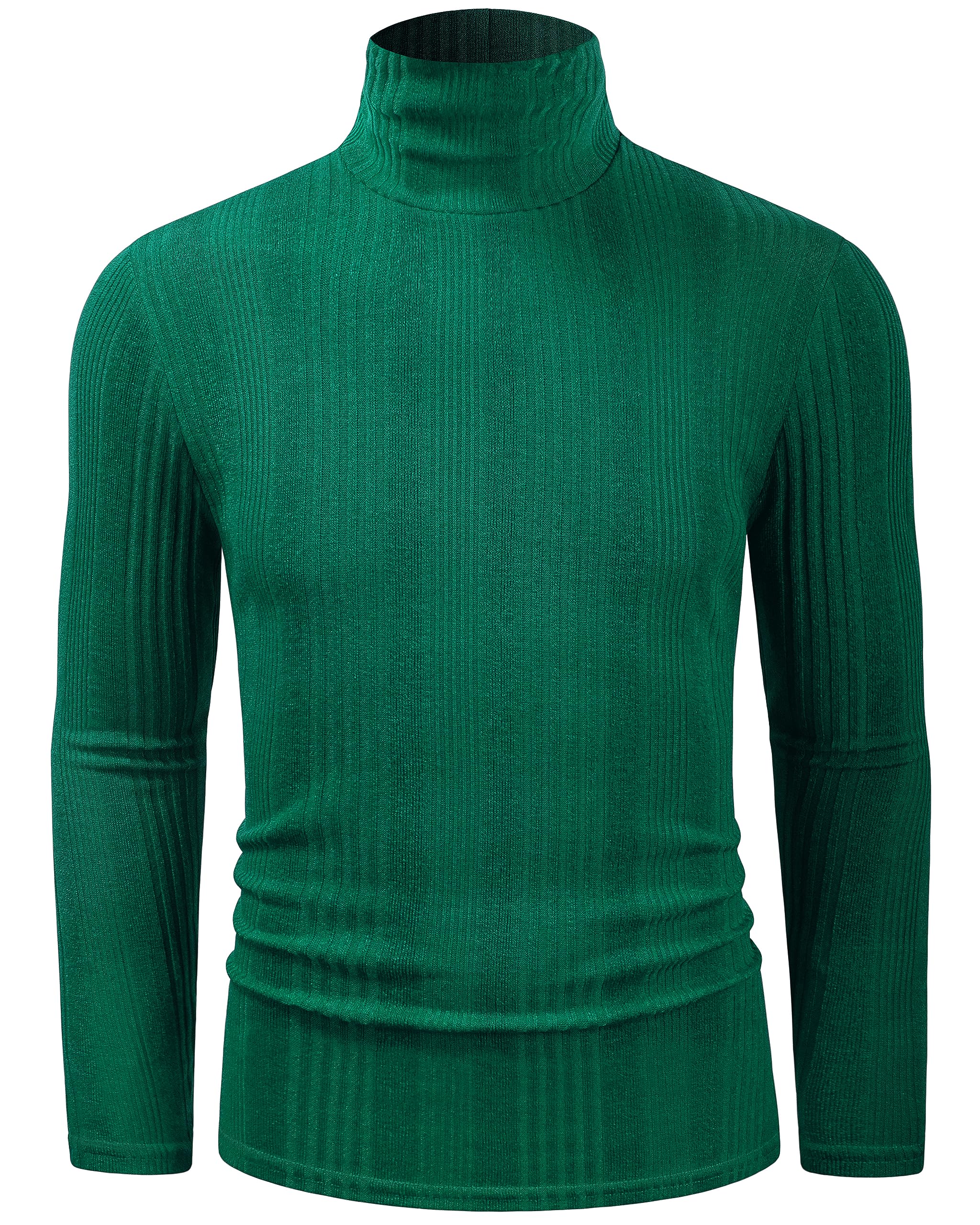 Derminpro Men's Slim Fit Soft Turtleneck Long Sleeve Pullover Lightweight T-Shirt