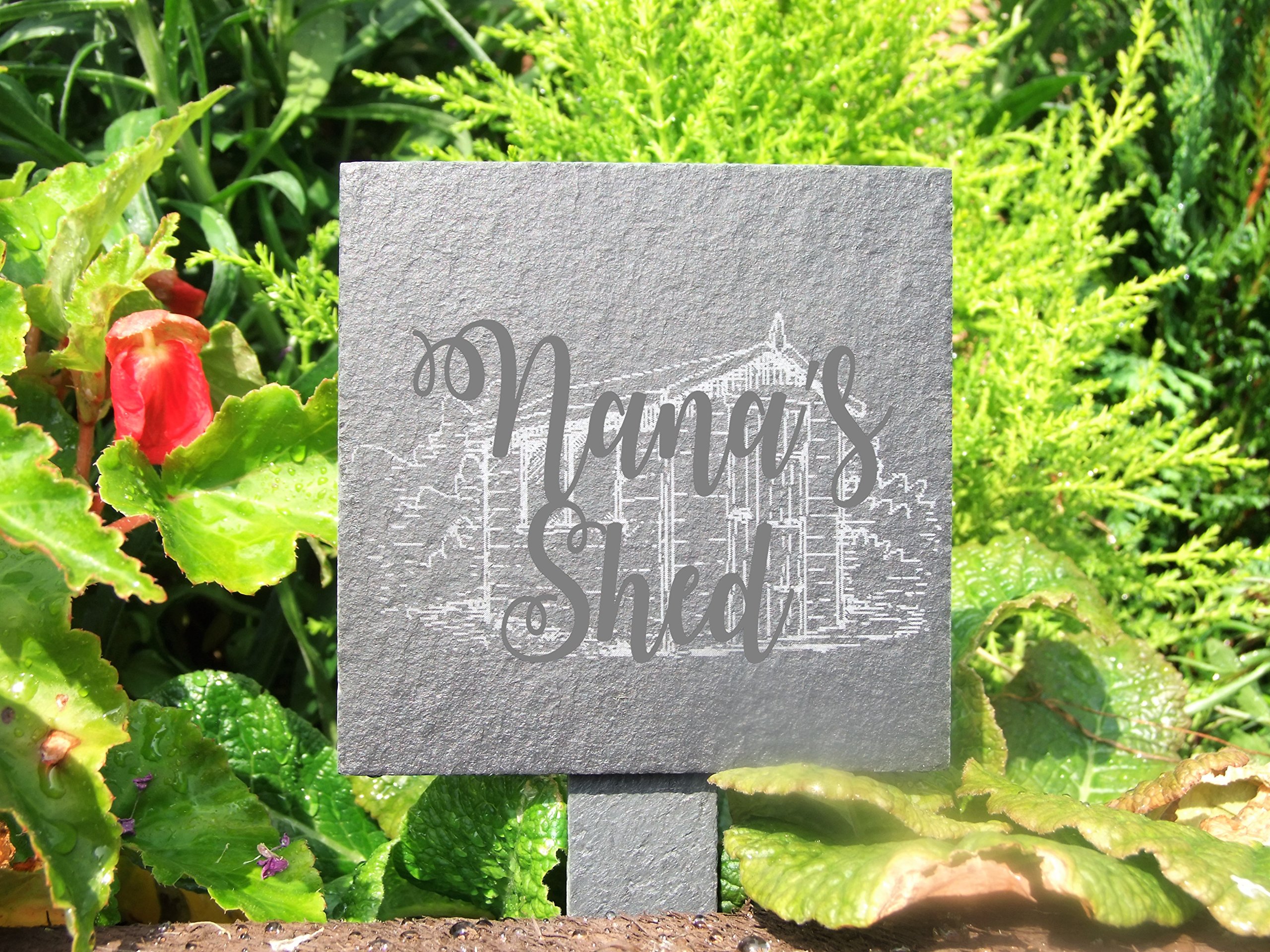 Slate plant marker - "Nana's Shed" - a fun addition to any garden