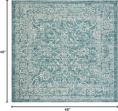 Vista 149 de SAFAVIEH Courtyard Collection - Alfombra decorativa, 2 pies 3 pulgadas x 5 pies, turquesa, no desprende pelusa y de fácil cuidado, para interiores