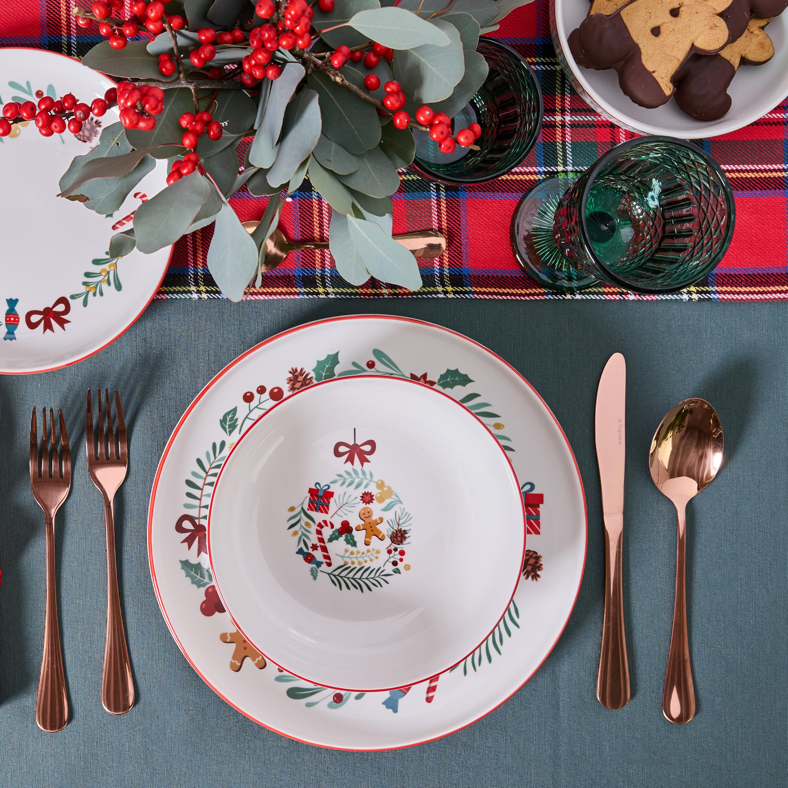 Tognana Carol, Servizio piatti 12 pezzi, porcellana, multicolor