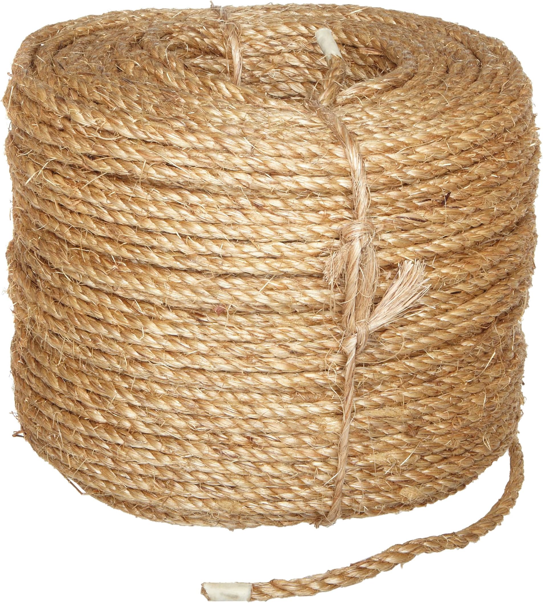 Anchor 1/4X600-3SB Manila Rope, 3 Strand, 1/4" Diameter, 600' Length