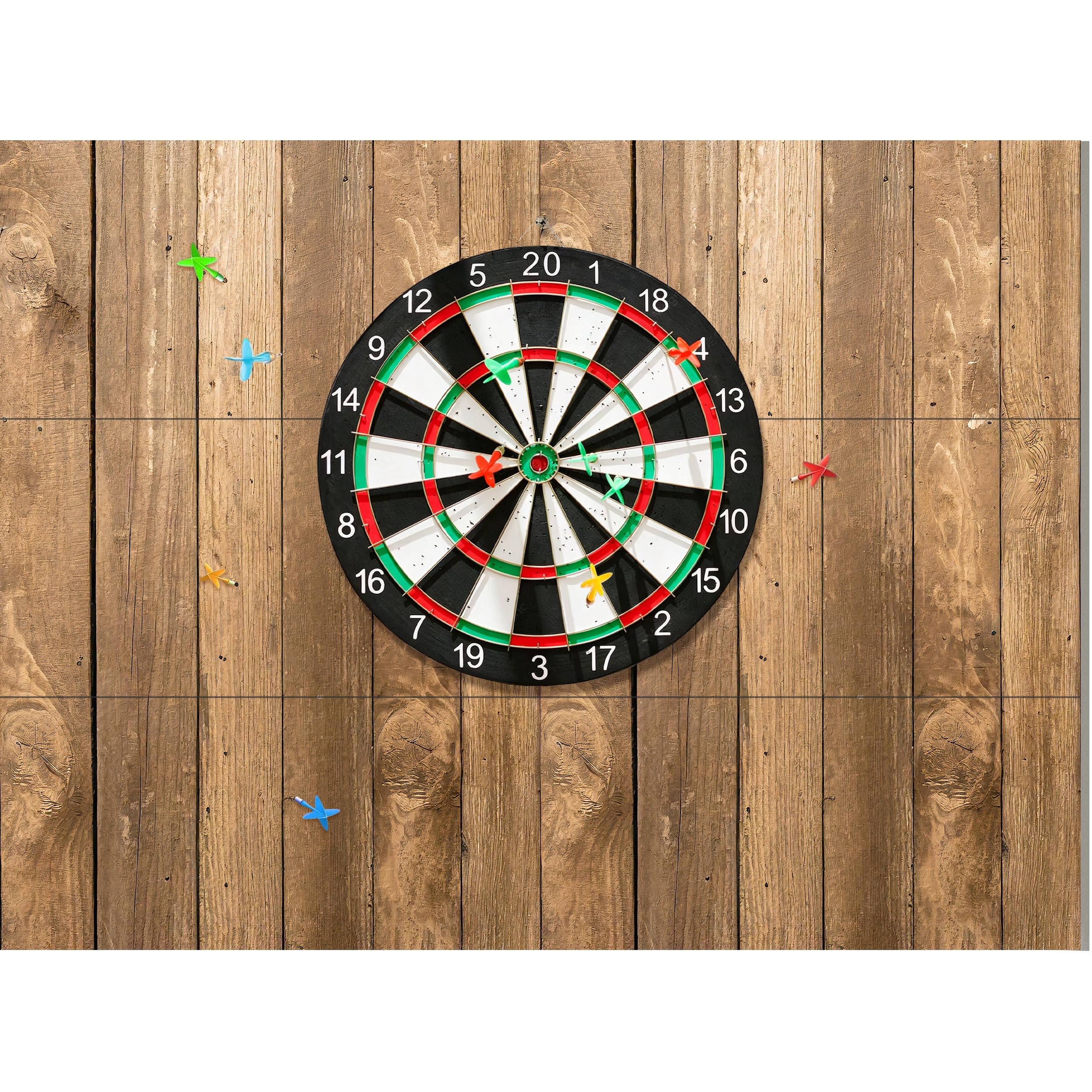 KEAGAN Wood Grain Dart Board Wall Protector 12PCS, Felt Backboard Tiles, 0.5" Thick Self-Adhesive Dartboard Surround Wall Protection for Game Room, Man Cave & Home Bar