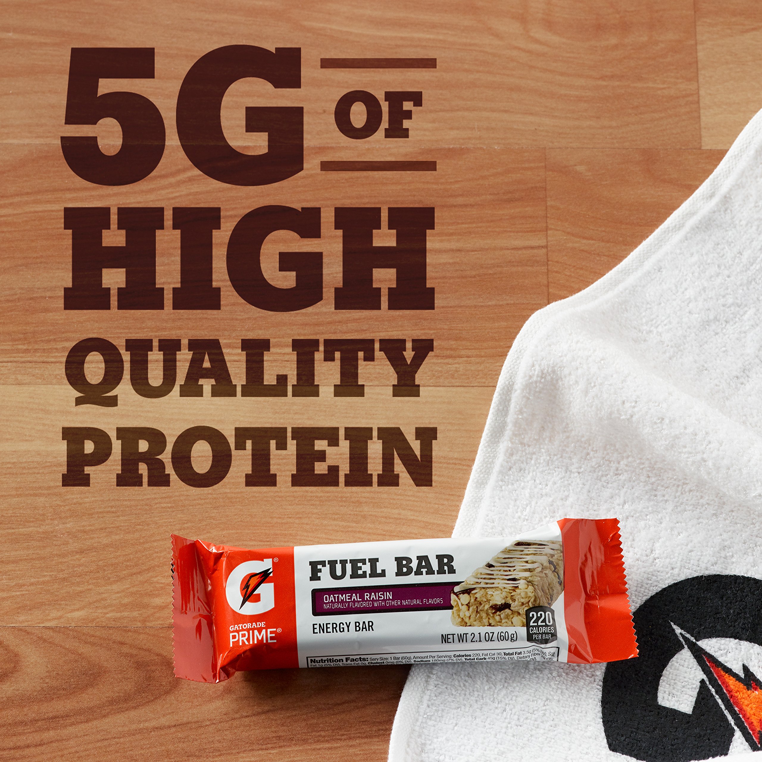 Gatorade Prime Fuel Bar, Oatmeal Raisin, 45g of carbs, 5g of protein