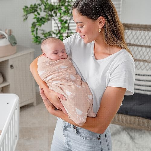 Miniatura 3 de Comfy Cubs Manta de muselina neutra para envolver para niños y niñas, artículos esenciales para bebés, registro y regalo (sol rubor)