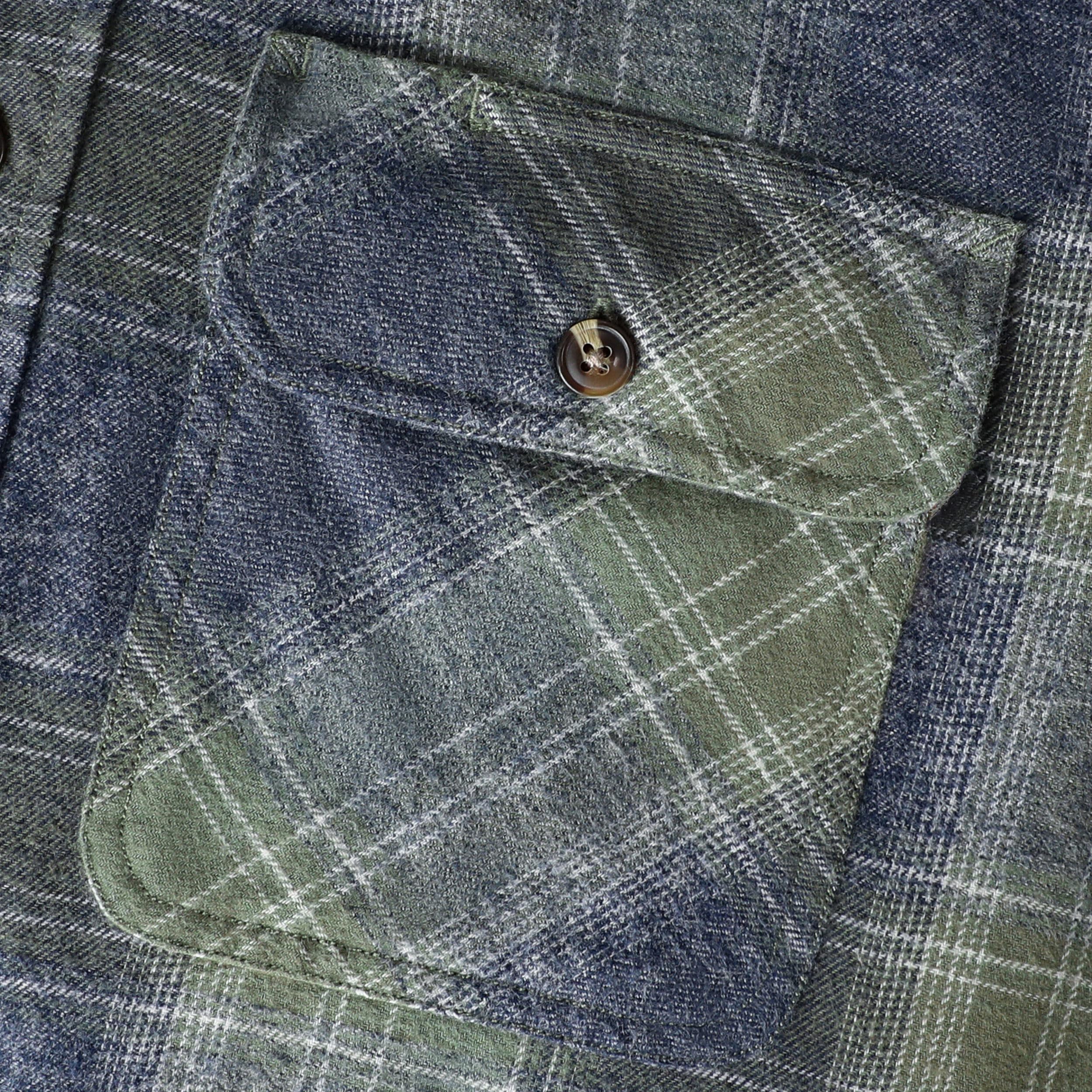 Dubinik® 6 oz Flanellhemd Herren Retro Weich Langarm Kariert 100% Baumwoll mit 2 Brusttaschen