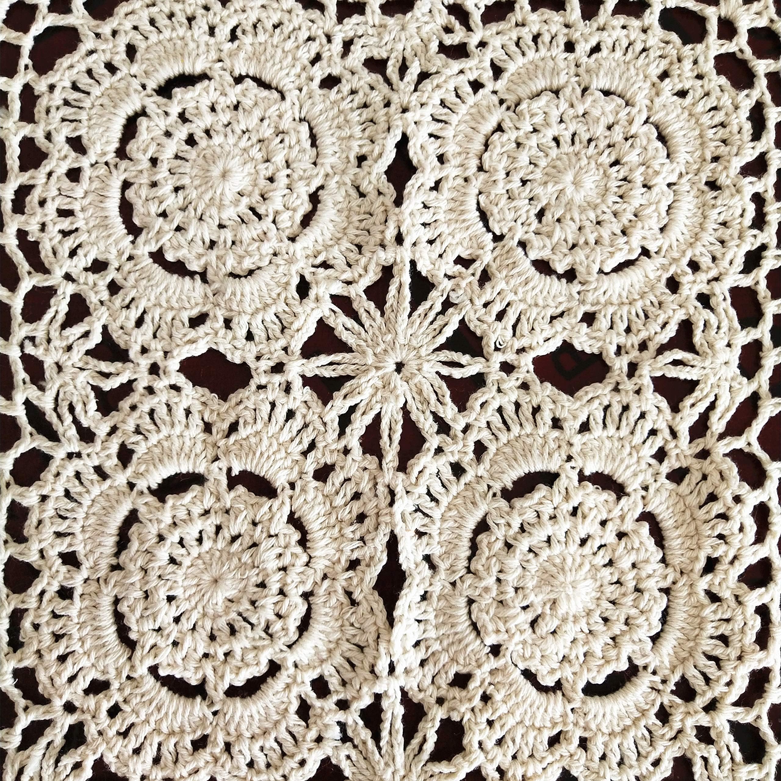 USTIDE Tischdecke mit Blumenmuster, Baumwolle, rechteckig, für Küche, Party, Hochzeit, 150 x 198 cm, Weiß