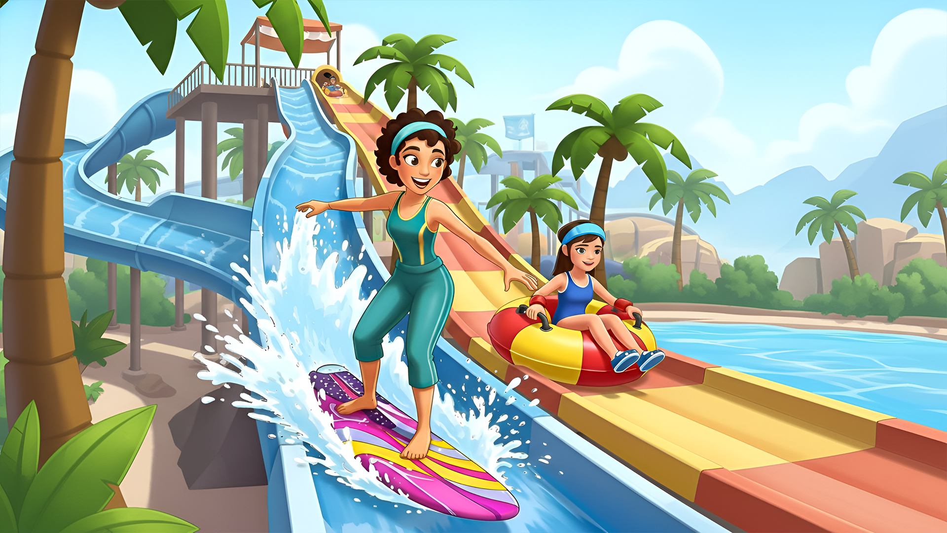 Slide Games Real Aquapark Water Slide Boys Rush Games - WaterPark Swimming Game ...