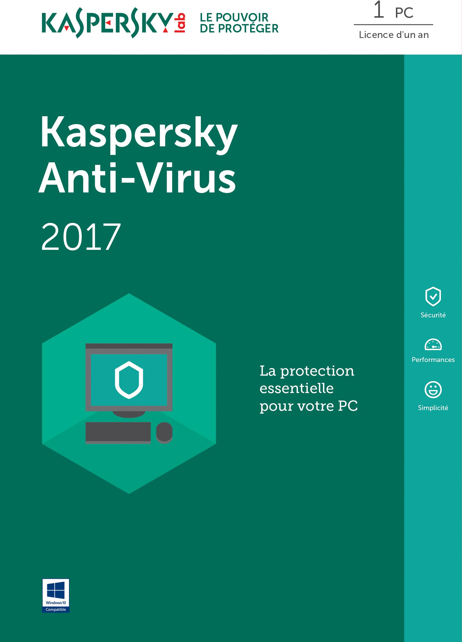 Kaspersky Anti-Virus 2017 | 5 postes | 2 ans | PC ...