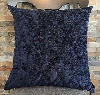Coussin, 20X20, Velours, Bleu