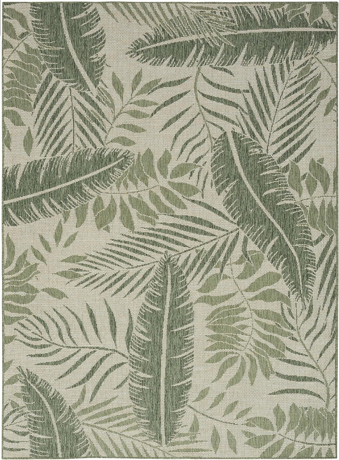 Nourison Home Garden Oasis Ivory Green 4' x 6' Area Rug - Easy Clean, Non Shedding, Bed Room, Living Room, Dining Room, Kitchen (4' x 6')
