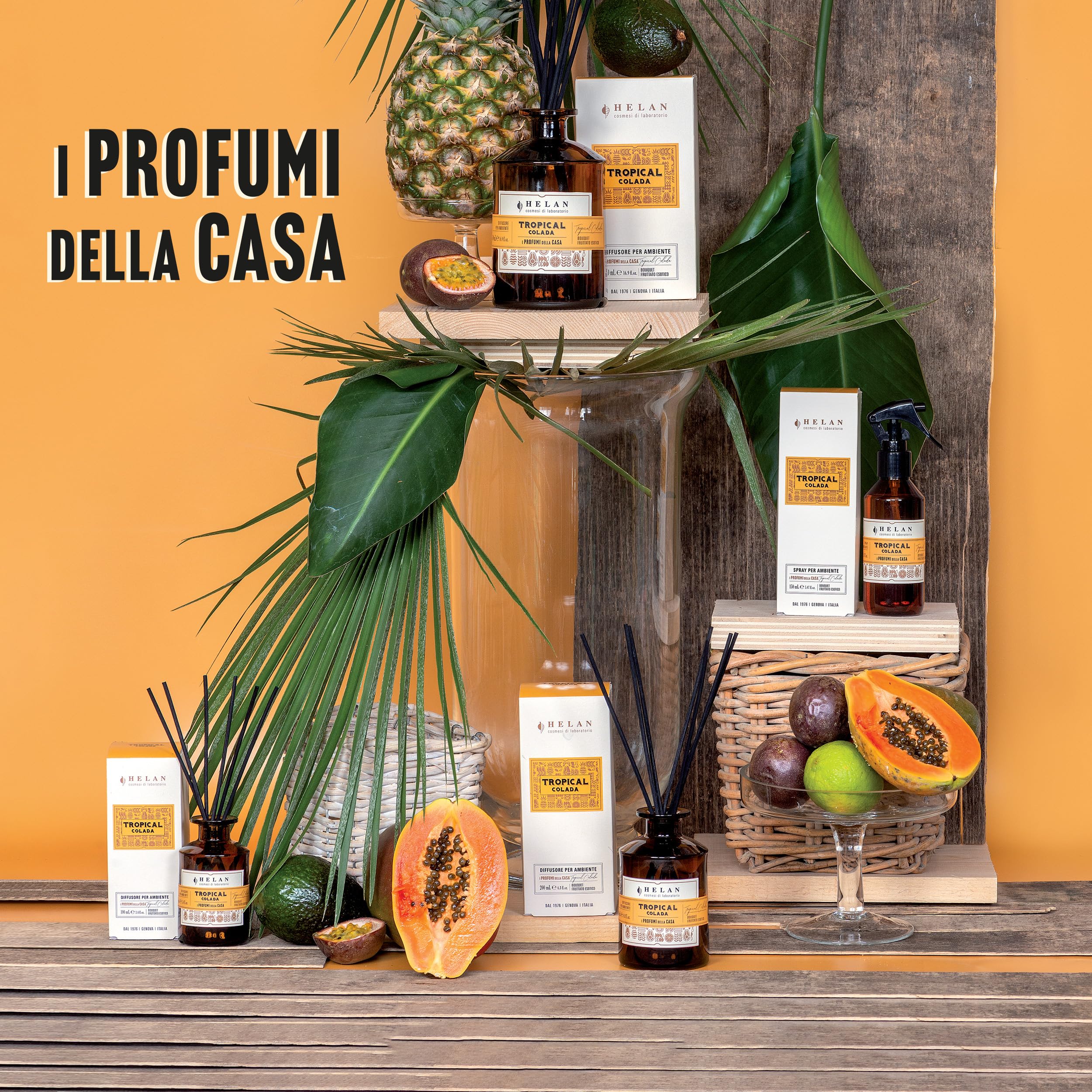 Helan Tropical Colada – perfumy pokojowe, z kiwi, miodem, melonem i wanilią, dezodorant w sztyfcie, pomysły na prezent i perfumy pokojowe 500 ml - Made in Italy