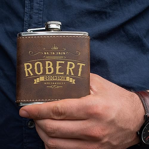 Miniatura 3 de Juego de 6, regalos de padrinos de boda  Frascos personalizados para padrinos de boda con caja de regalo opcional, equipo de despedida de soltero, 6