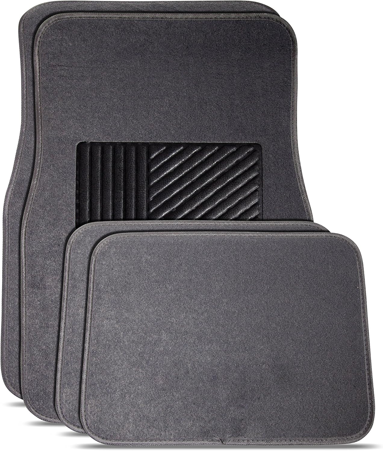 LA Auto Gear Front & Rear Carpet Car Truck SUV Floor Mats - Grey