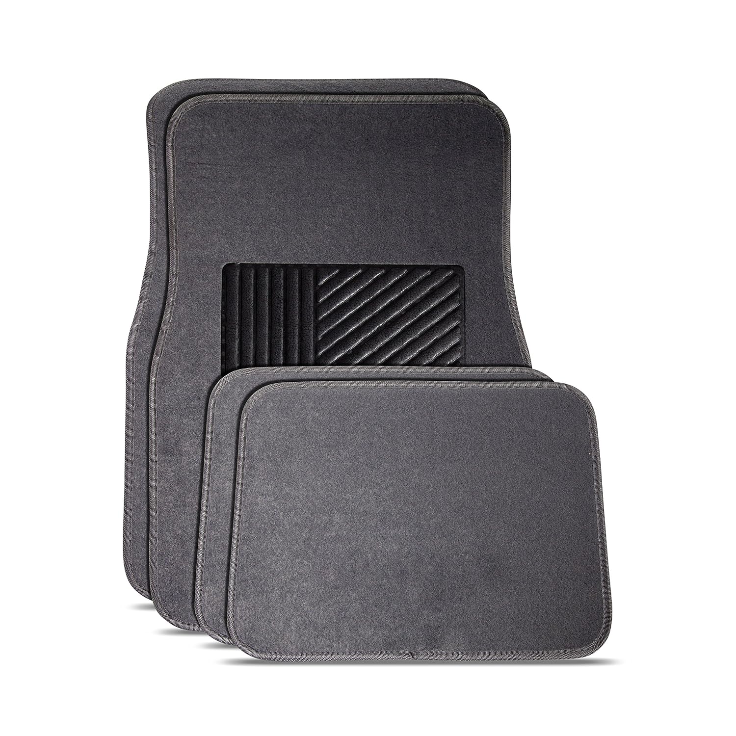 LA Auto Gear Front Rear Carpet Car Truck SUV Floor Mats - Grey