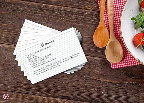 Miniatura 2 de Fichas de índice con rayas, en 100 libras de peso pesado con cubierta blanca gruesa. "100 por paquete" (4 x 6)