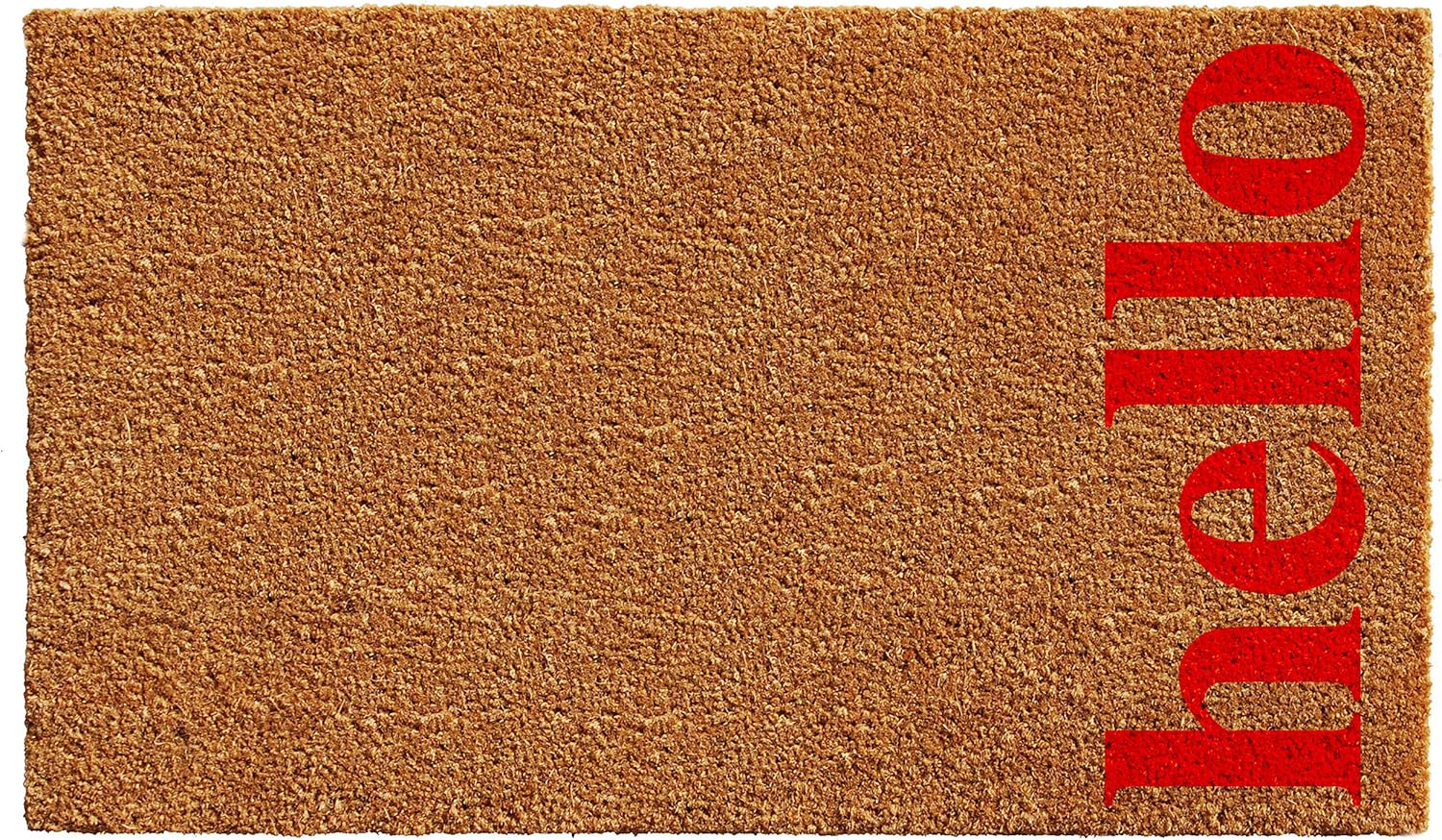 Calloway Mills 102622436NRB Vertical Hello Doormat, 24 x 36, Natural/Red