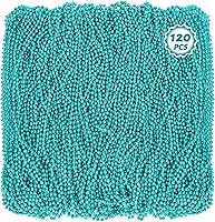 Vista 10 de Cuentas de Mardi Gras, 120 collares de cuentas, cuentas blancas de 33 pulgadas a granel, accesorios de Mardi Gras, mantas de desfile de disfraces