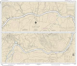 NOAA Chart 18529 Willamette River Walnut Eddy To Newburg: 31.54" X 36.8" Matte Plastic Map