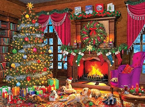 Miniatura 2 de RoseArt - Kodak Premium Holiday Light Up - Cachorros de Navidad - Rompecabezas de 500 piezas para adultos