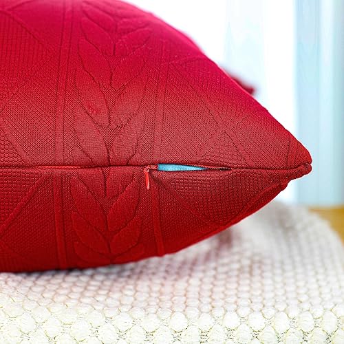 Miniatura 4 de Uhomy Paquete de 2 fundas de almohada decorativas rojas de Navidad de 12 x 20 pulgadas, fundas de cojín cuadradas suaves de lujo, decoración del