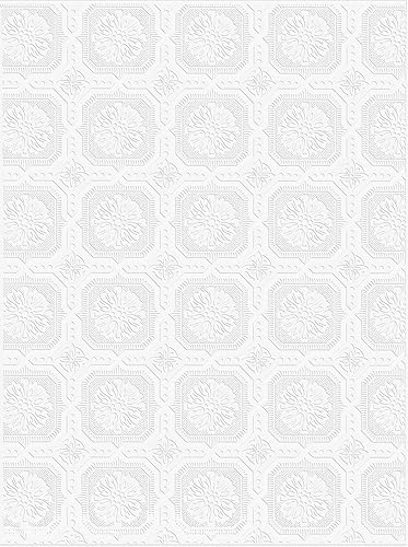 12011 Rollo de papel pintado cuadrado pequeño, color blanco