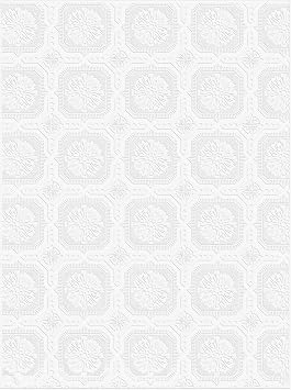 12011 Small Square Paintable Wallpaper Roll, White
